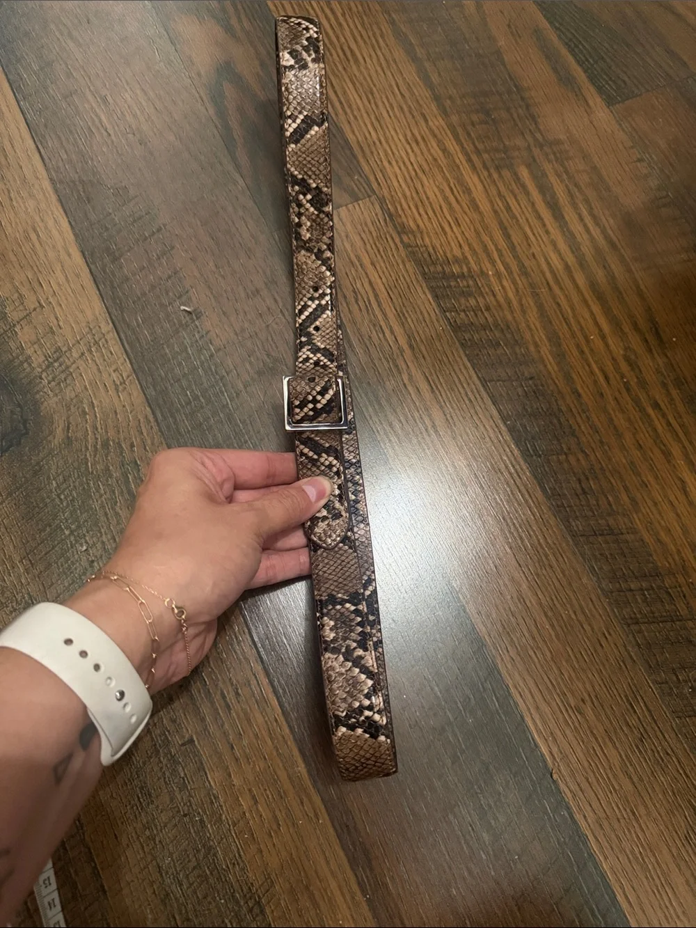 Target Snake Print Leather Belt in Brown & Tan Large